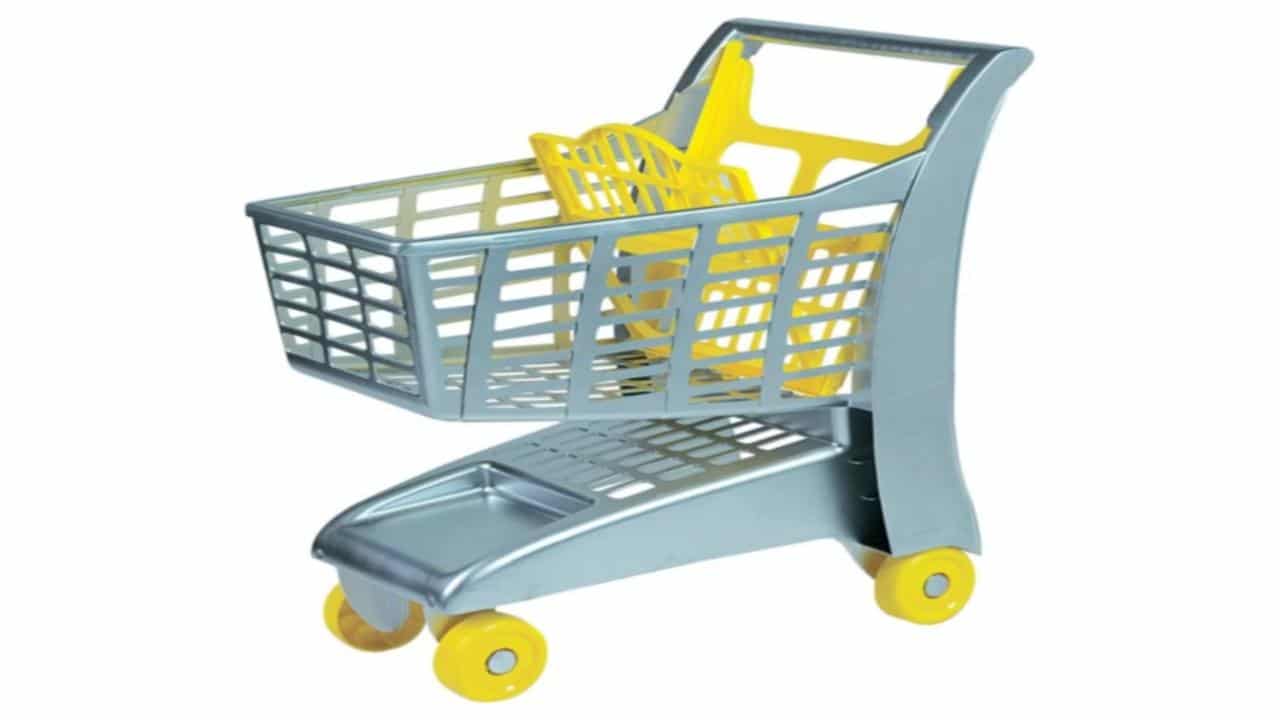 Chariot De Courses Enfant Bleu – Caddie Jouet Supermarché Réaliste Avec Accessoires – Cadeau Anniversaire Noël